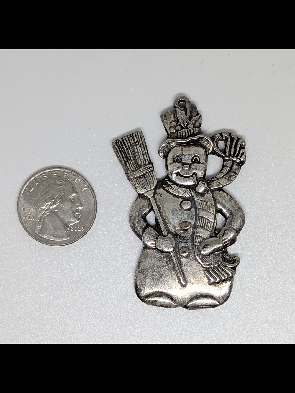 Vintage 1984 Gorham Silver Plated Snowman Ornament